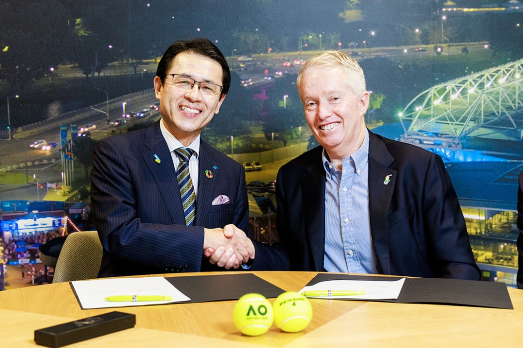 Australian Open and Dunlop renewal Craig Tiley and Satoru Yamamoto