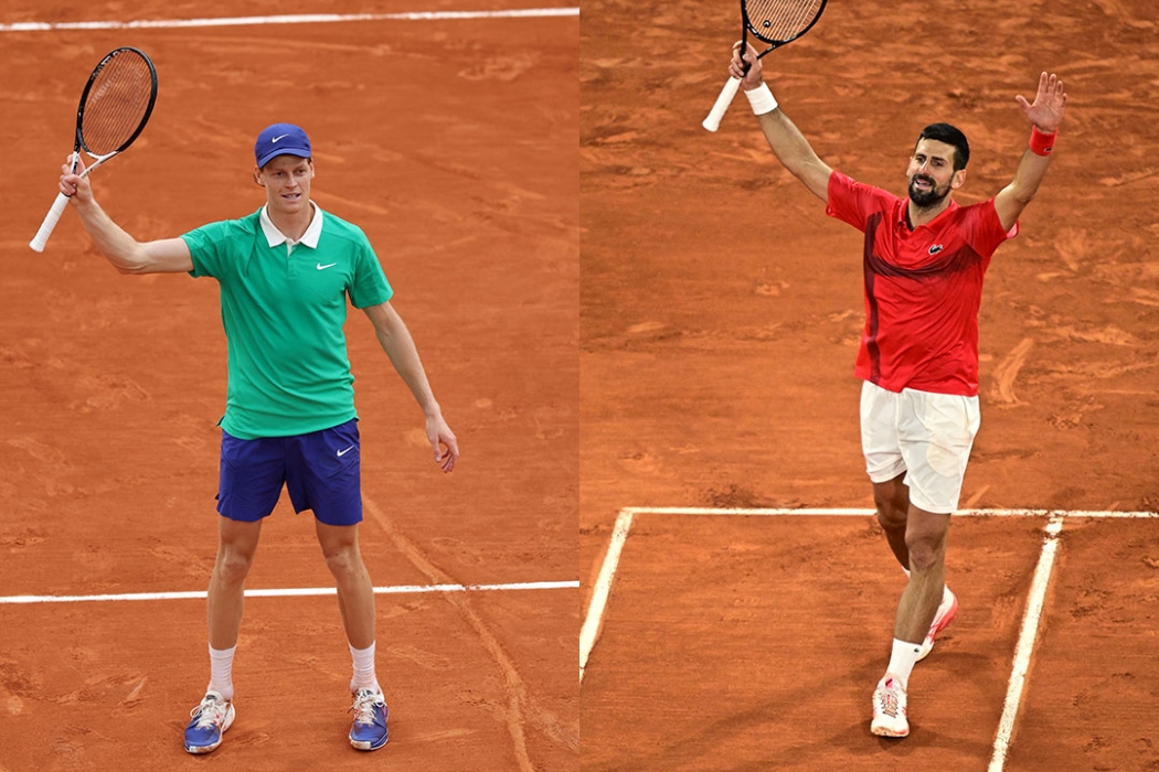 Jannik Sinner and Novak Djokovic will meet in the 2025 Roland Garros semifinals