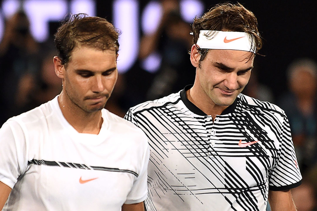 Roger Federer and Rafael Nadal after the Australian Open 2017 final