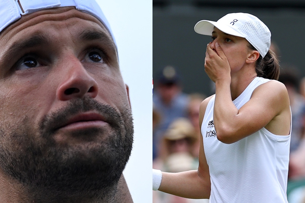 Grigor Dimitrov and Iga Swiatek were first-round winners at Wimbledon