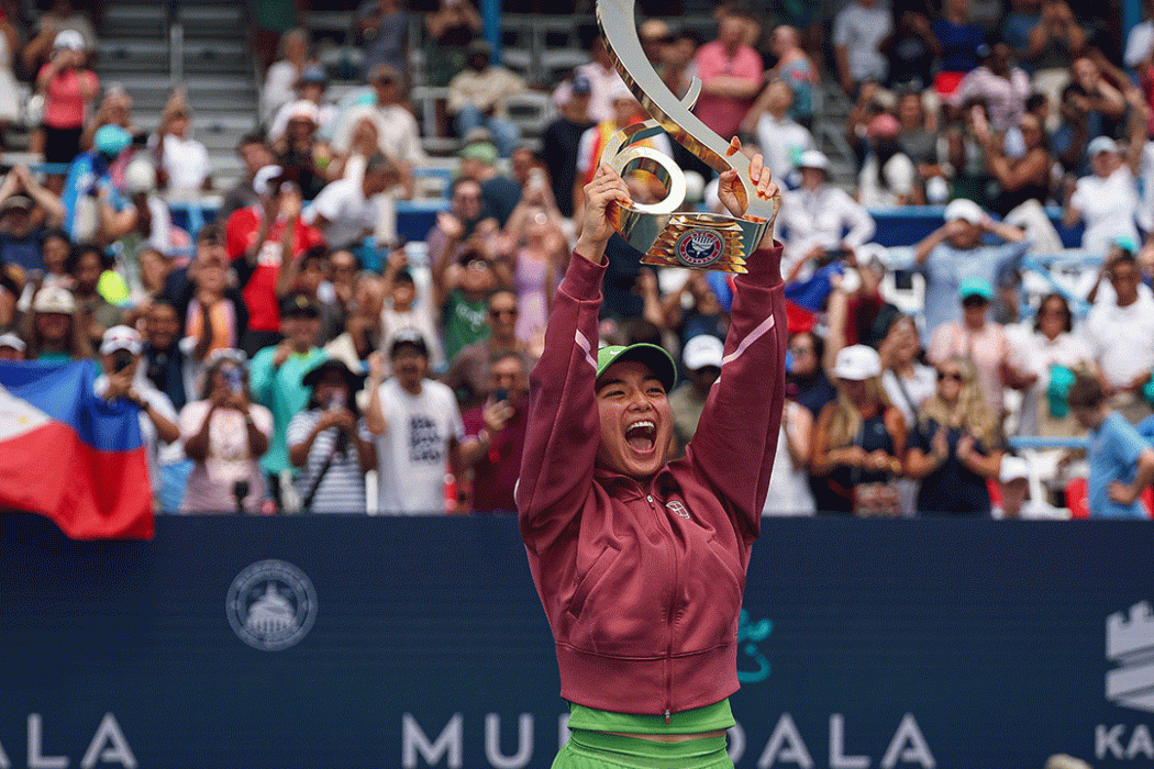 Alexandra Eala celebrates her WTA 500 title in Washington DC