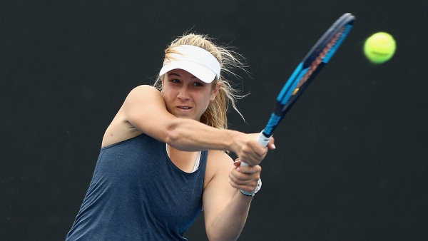 Ellen Perez in action at the Australian Open wildcard playoff in December. 