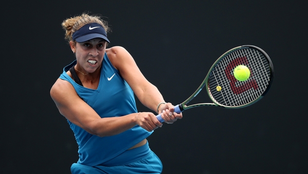 Madison Keys in action during the Melbourne Summer Set in 2022