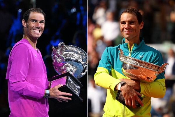 Rafael Nadal has won the Australian Open and Roland Garros titles in 2022
