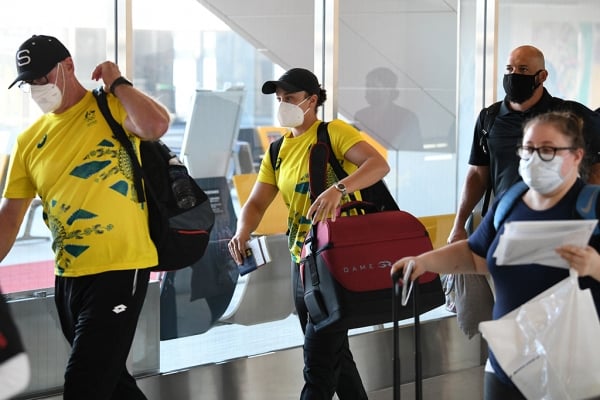 Ash Barty arrives for the Tokyo Olympics
