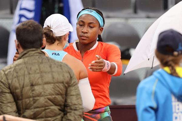 Coco Gauff and Ash Barty after their Rome quarterfinal