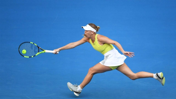 Caroline Wozniacki def. Mihaela Buzarnescu match highlights (1R)