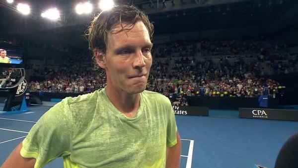 Tomas Berdych on court interview (1R)