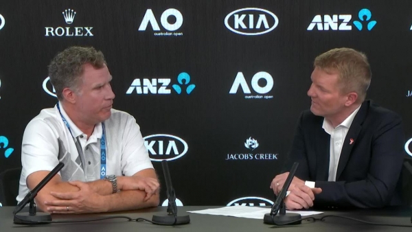 Will Ferrell and Jim Courier speak to the press 