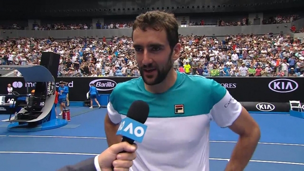 Marin Cilic on court interview (4R)