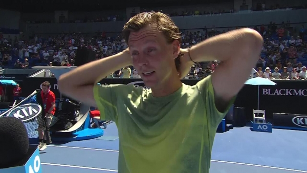 Tomas Berdych on court interview (4R)