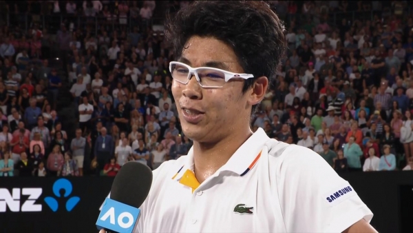 Hyeon Chung on court interview (4R) 