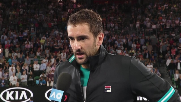 Marin Cilic on court interview (QF)