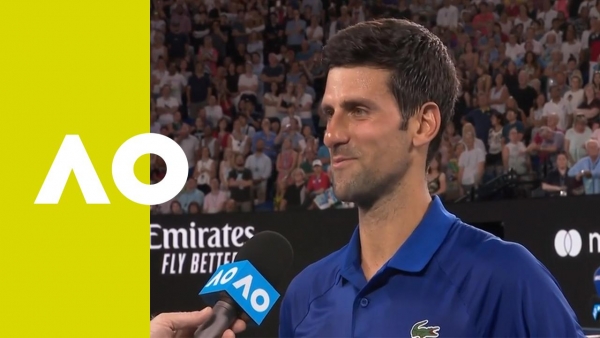Novak Djokovic on-court interview