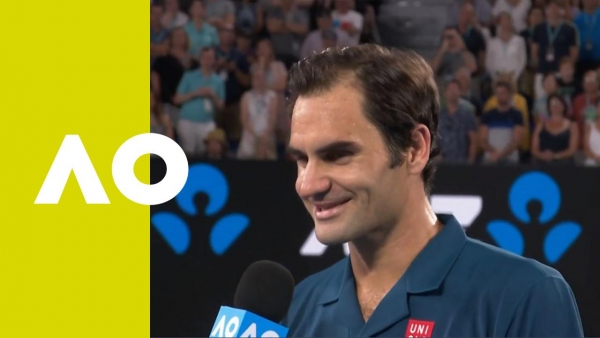Roger Federer on-court interview