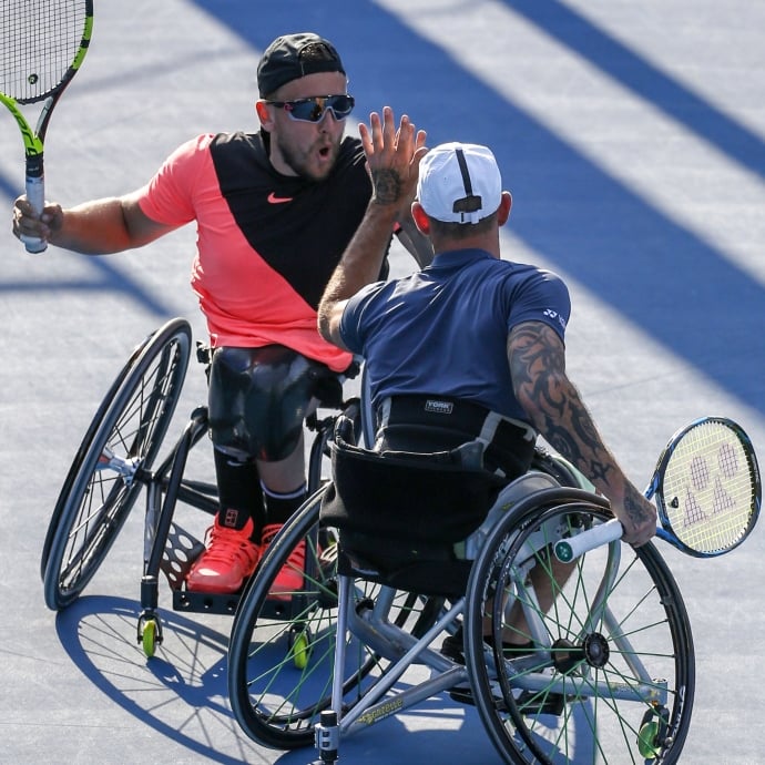 Dylan Alcott and Heath Davidson took the quad doubles title on Thursday