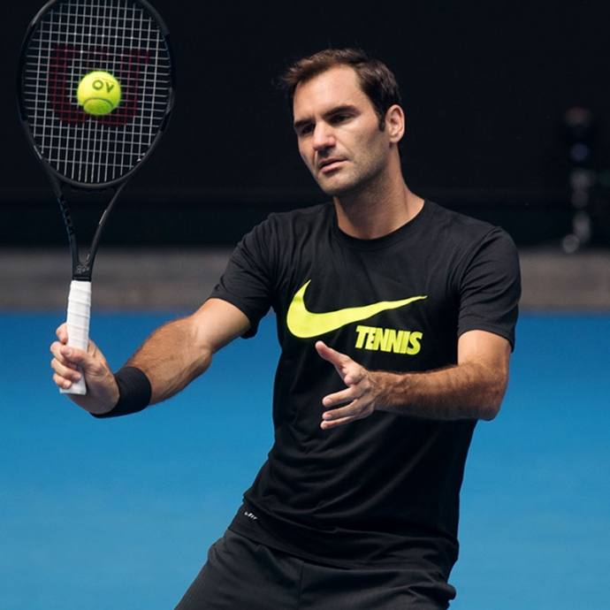Roger Federer Australian Open practice Margaret Court Arena