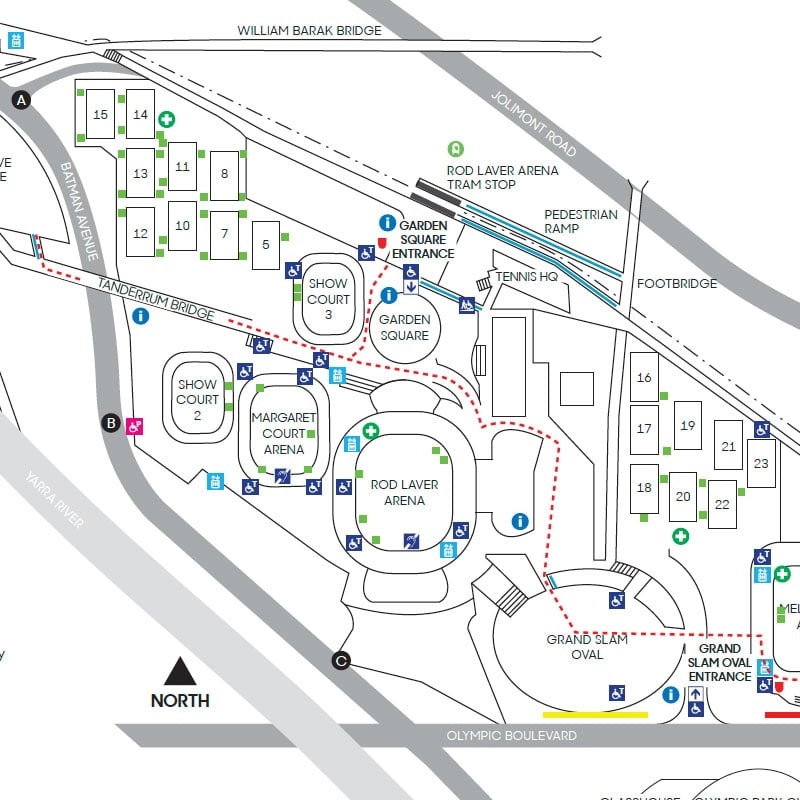 Maps Australian Open